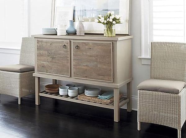 Distressed wood sideboard