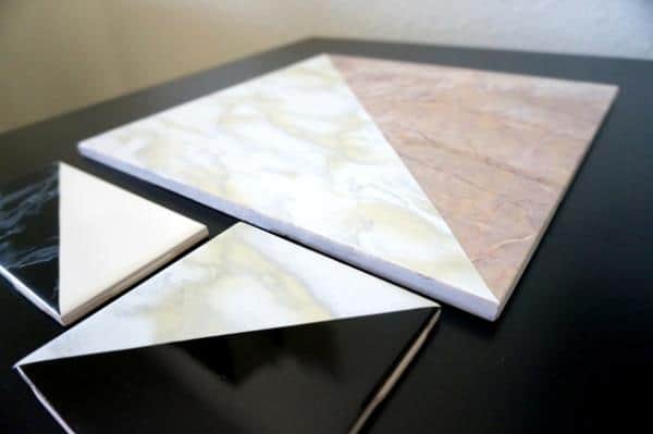 Geometric marble tile DIY project Marble Decor For A Sleek Interior