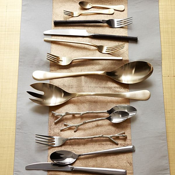 Gold flatware from West Elm