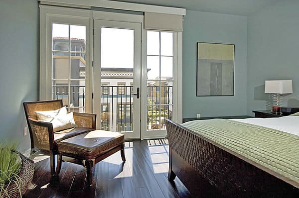 Ice blue modern bedroom
