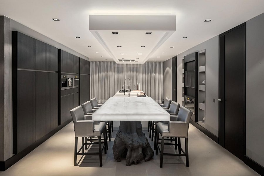 Illuminated Onyx tabletop for the dining room win white