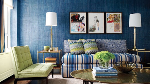 Monaco blue living room Shades of Blue for a Powerful Interior