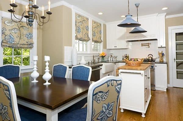 Navy blue dining room