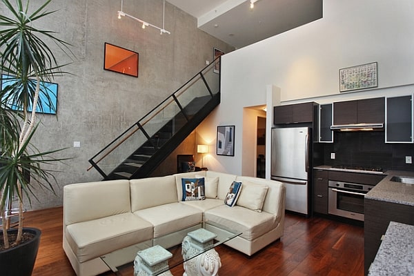 Small living room idea for an industrial loft Industrial Loft Brings A Dash New York City Charm To Downtown Vancouver!
