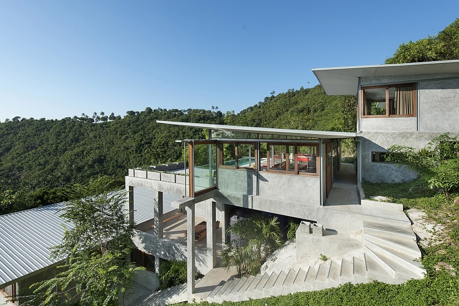 Stairway leading to the house