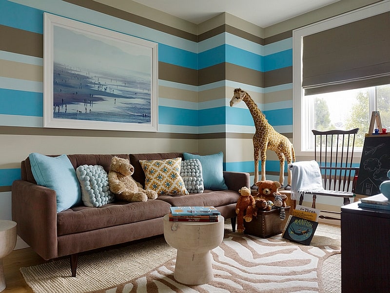 Stylish boys' bedroom in Cocoa brown and turquoise looks truly amazing