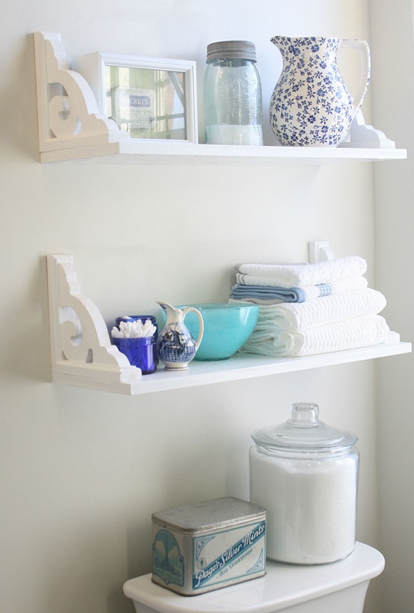 Vintage Inspired DIY Bathroom Shelves Beautiful DIY Shelving Made Easy