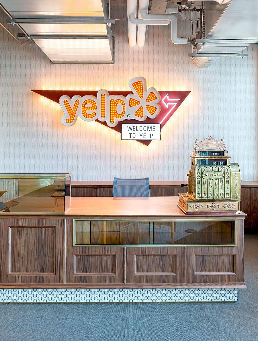 Vintage cash register at the Yelp headquarters in San Francisco Yelp Headquarters Amazes With An Eclectic Blend Of Modern And Vintage