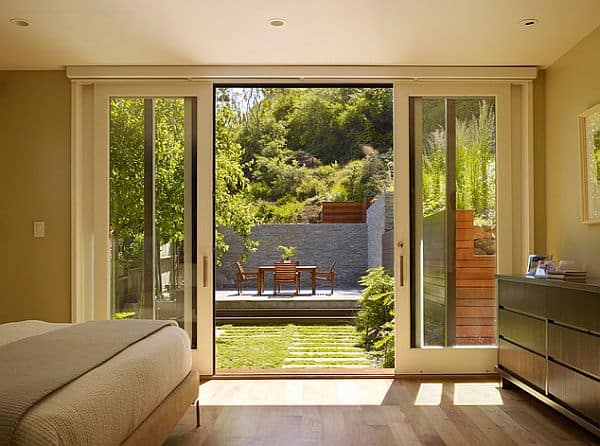 bedroom view to the backyard