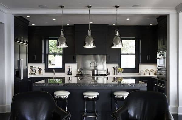 black and white kitchen with minimalist lighting Modern & Minimalist Lighting Solutions for a Chic Home