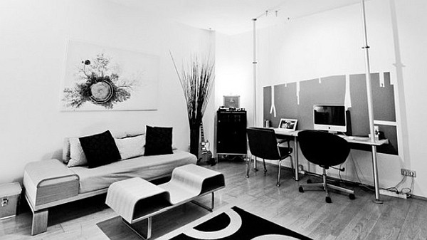black and white study room black and white study room Sophisticated Home Study Design Ideas
