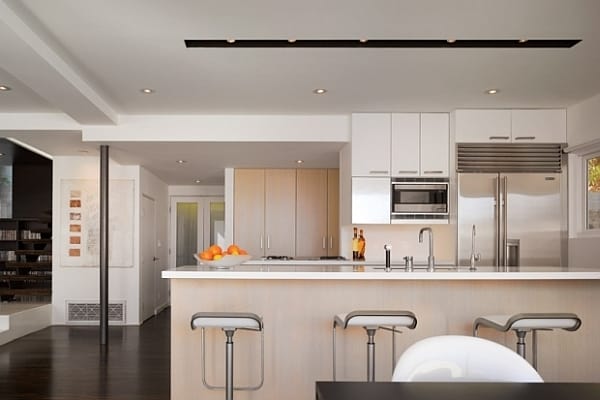 inspiring hollywood kitchen design with cool stools and modern furniture