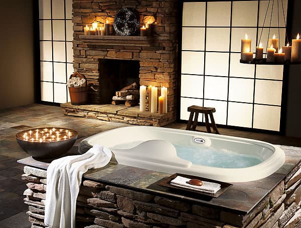 luxury bathroom design with stone and candlesticks luxury bathroom design with stone and candlesticks EnThroned: Future Four ward Luxury Items For Your Bathroom