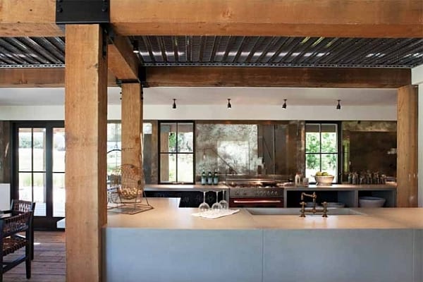 napa valley kitchen with rustic appeal and modern lines