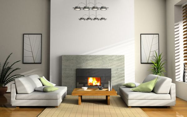 Stylish seating space looks fresh and uncluttered