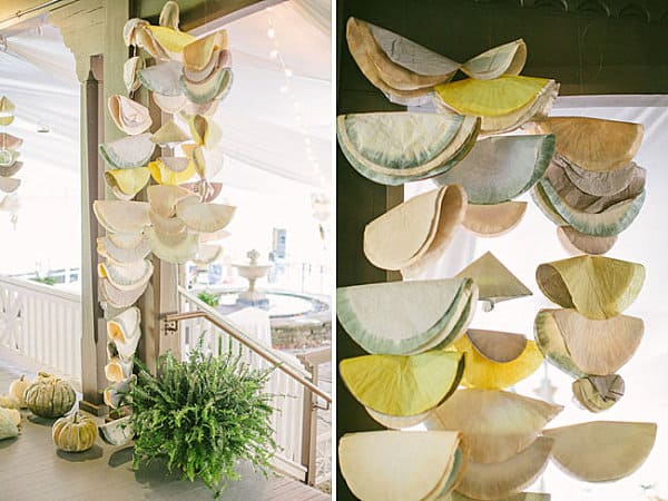 Coffee filter hanging sculptures Fabulous Fall Party Ideas