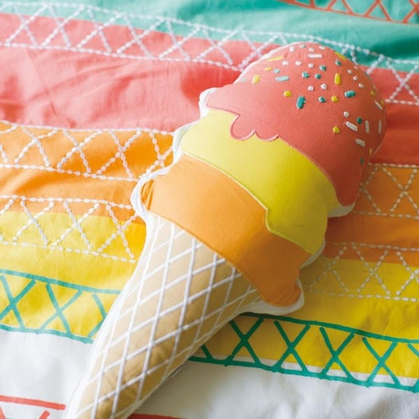 Colorful ice cream throw pillow