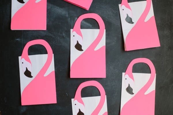 Flamingo party favor bags