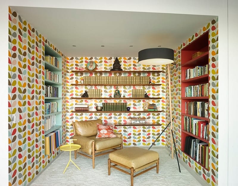 Smart study steals the show with its cozy appeal and colorful wallpaper