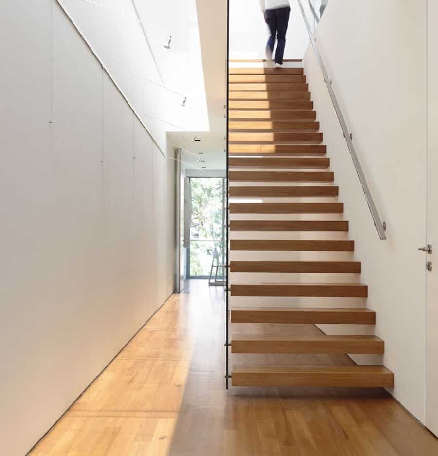 Wooden staircase in the Singapore Home