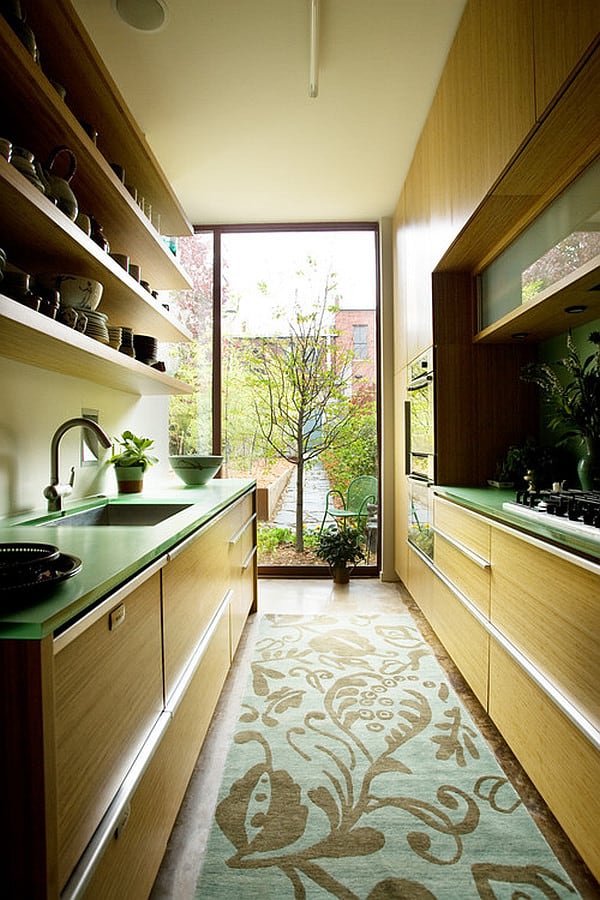 green themed galley kitchen green themed galley kitchen
