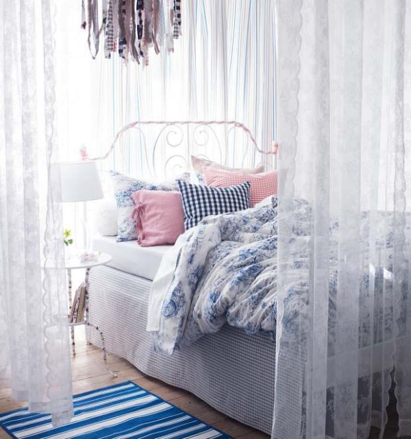 white and girly ikea bedroom