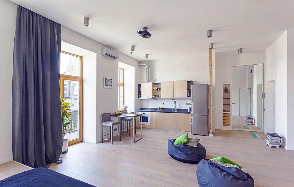 modern apartment 7 modern apartment 7 Unusual Layout Defining a 58 Sqm Open Studio Apartment in Ukraine