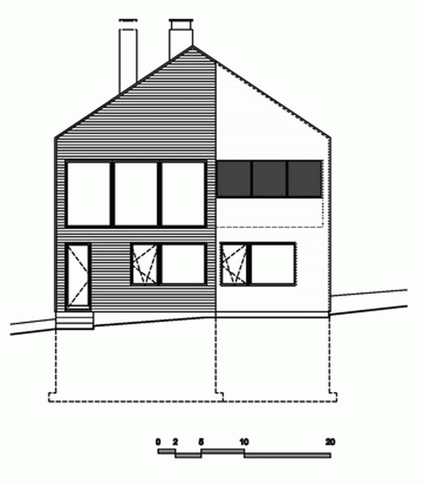 Elevation Elevation Reinterpretation of a Traditional Barn: Malbaie VIII Residence in Canada