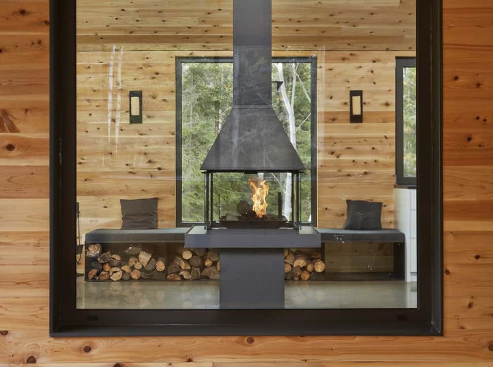 Fireplace1 Fireplace1 Reinterpretation of a Traditional Barn: Malbaie VIII Residence in Canada