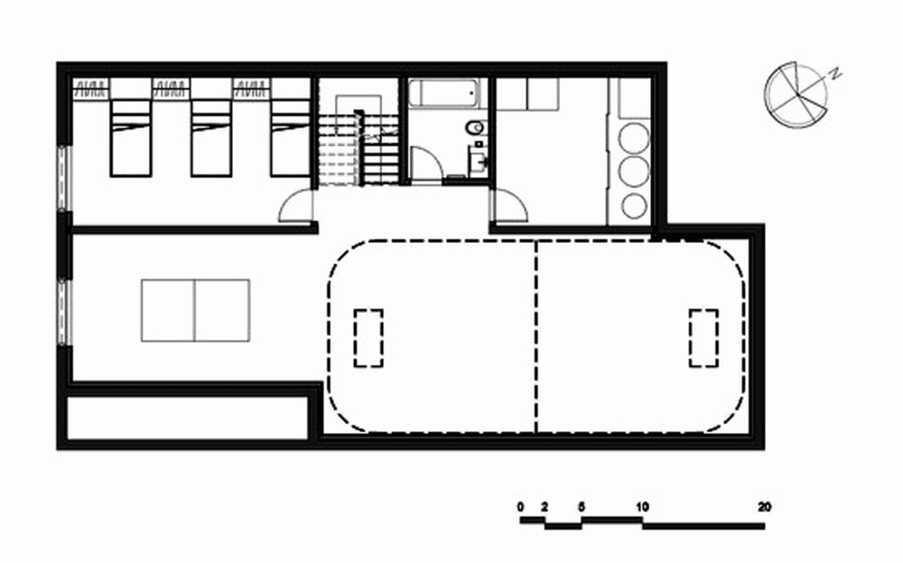 The basement The basement Reinterpretation of a Traditional Barn: Malbaie VIII Residence in Canada